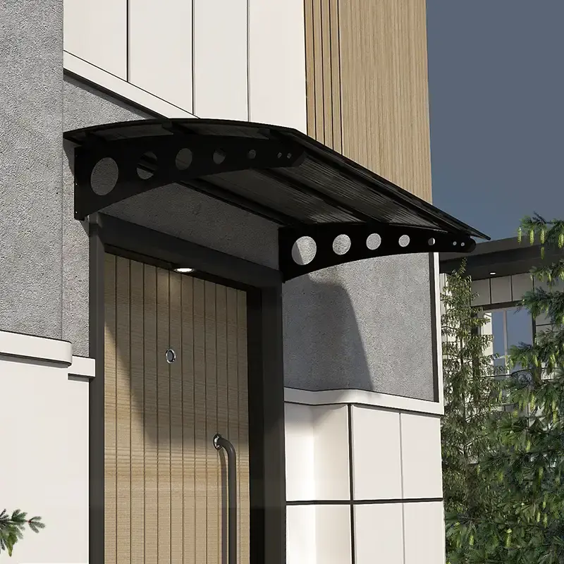SundurmaX Pratik Metal Sundurma Oval Serisi Siyah Gövde Füme Levha