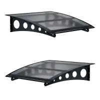 SundurmaX Pratik Metal Sundurma Oval Serisi Siyah Gövde Füme Levha