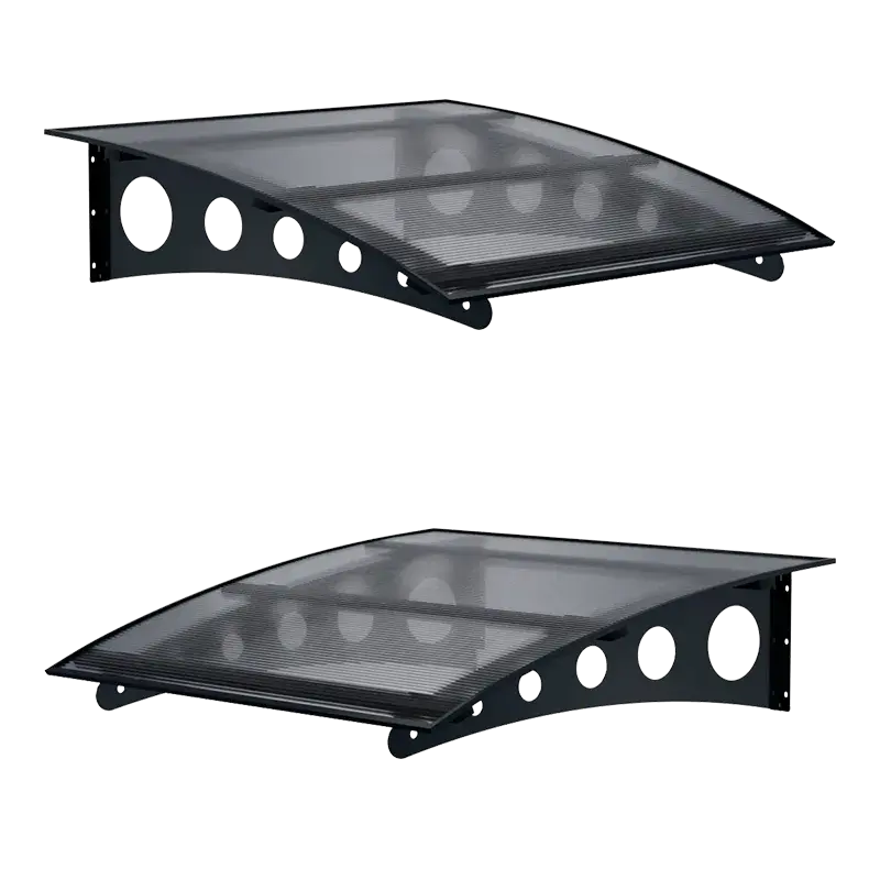 SundurmaX Pratik Metal Sundurma Oval Serisi Siyah Gövde Füme Levha